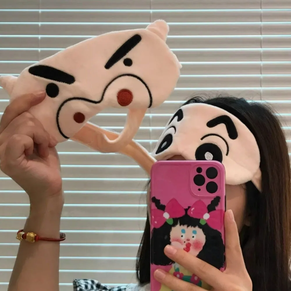 크레용 신찬 아이 마스크 플러시 슬리핑 아이 패치 귀여운 Buriburizaemon Shiro Shading Sleep Eyepatch Girls Eyeshade