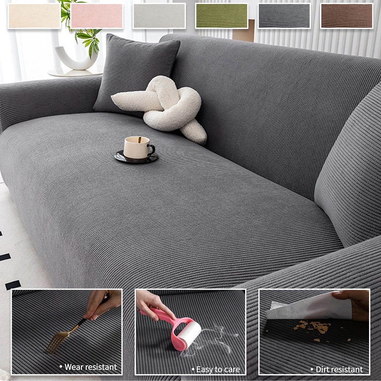 

1/2/3/4Seater Elastic Sofa Cover Living Room Home Jacquard Stretch Slipcovers Couch Cover Four Season Universal funda sofá 쇼파 커버