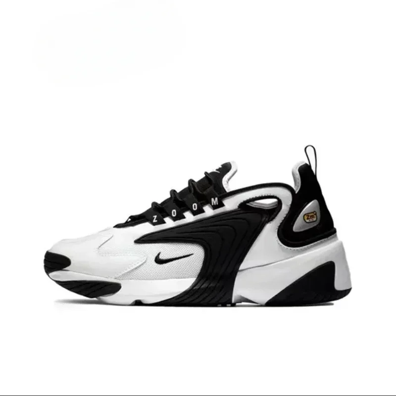 Original Nike Zoom 2K Men's Running Shoes Wear Resistant Breathable Black White Panda Sneakers AO0269-101