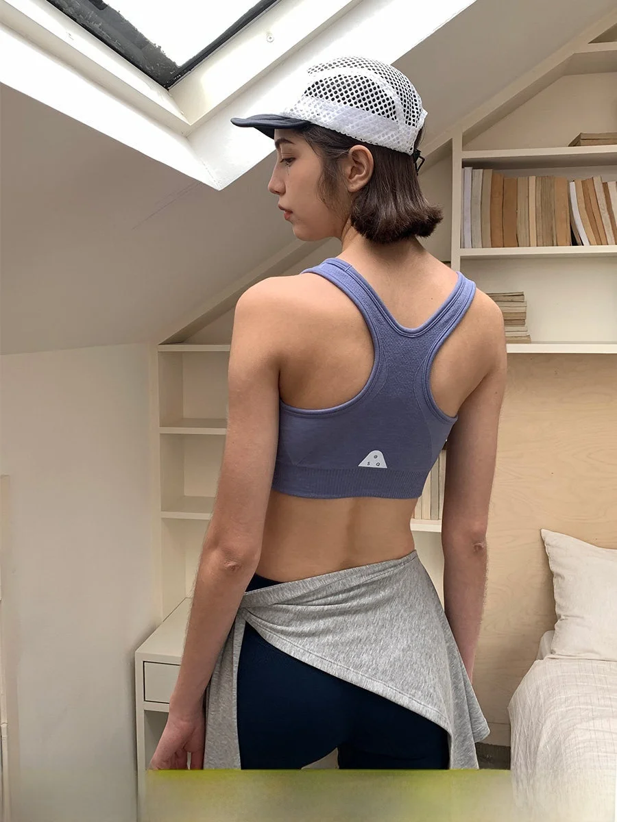 Square Houlest Sports Bra Women's Yoga Running Shock Absorption Support Slimming Y-Back Vest Padded Underwear Inner Wear