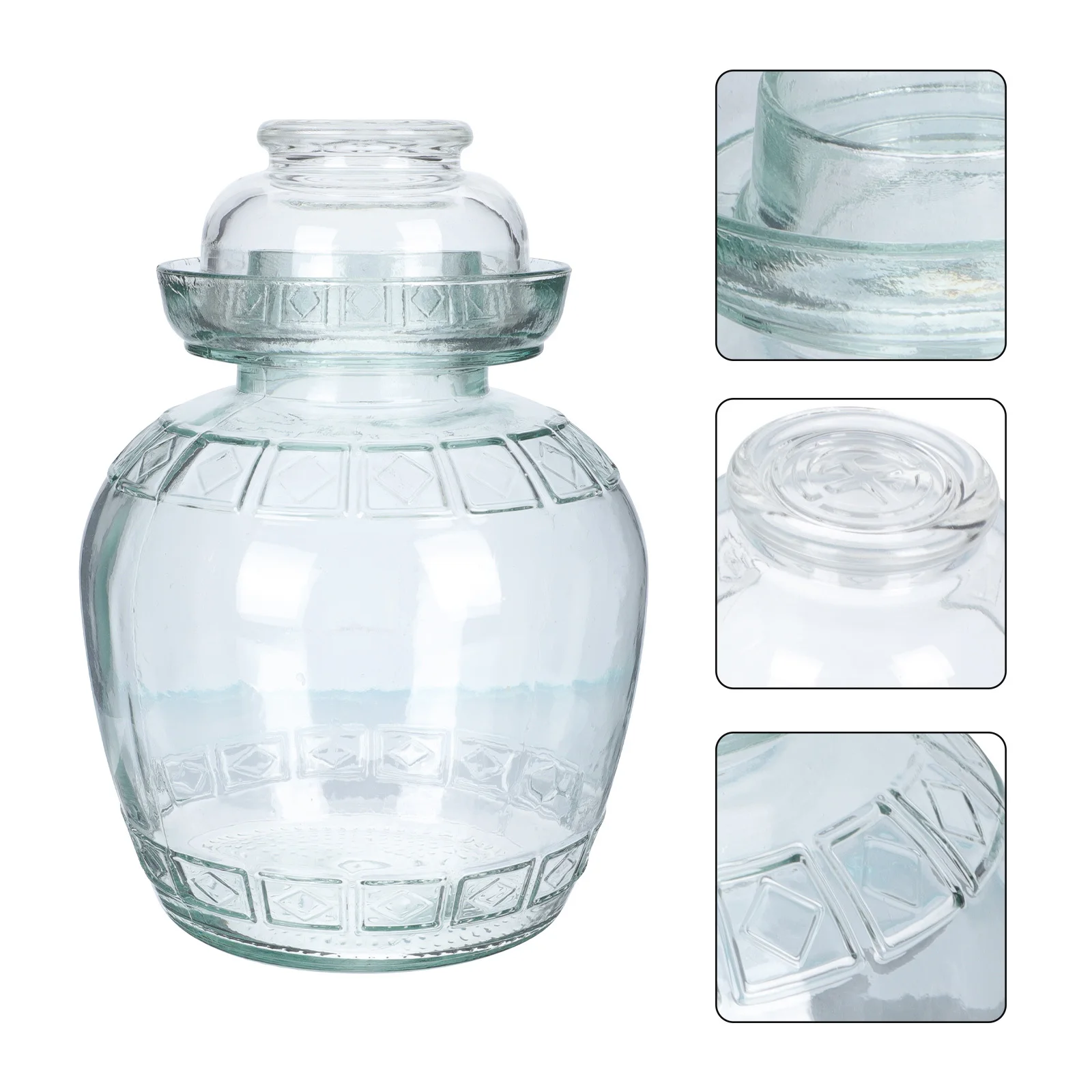 

1Set Glass Pickle Jar Transparent Sealing Container Compact Large Capacity Storage Jar Kitchen Food Holder Easy Open Lid