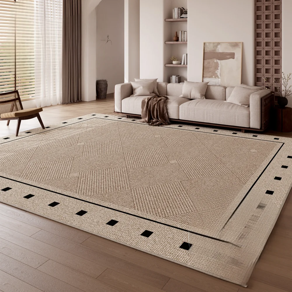 VIKAMA Cream Colored Area Rug For Living Room And Bedroom Modern Minimalist Non Slip Wear Resistant Large Size Home Decor Rug