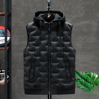 Brand New Mens Winter Down Vests Waistcoats Vests Korean Vest Men Casual Waistcoat Sleeveless Jackets Hooded Male Vest Hot Sell