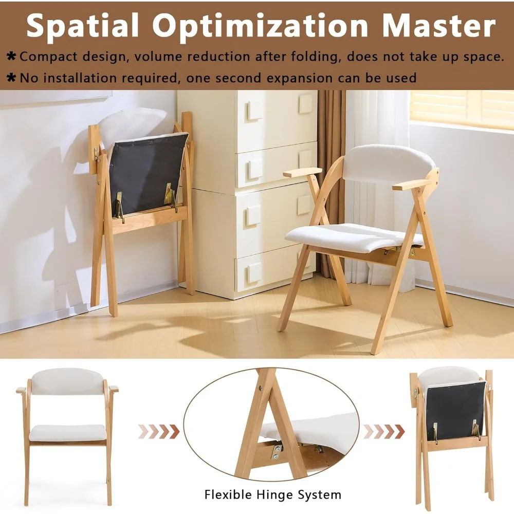 2 Buah Furnitur Kursi Lipat Kayu, Kursi Samping Ruang Tunggu Konferensi Resepsi Lipat Rumah Kantor, Kursi Tamu Ruang Tunggu,