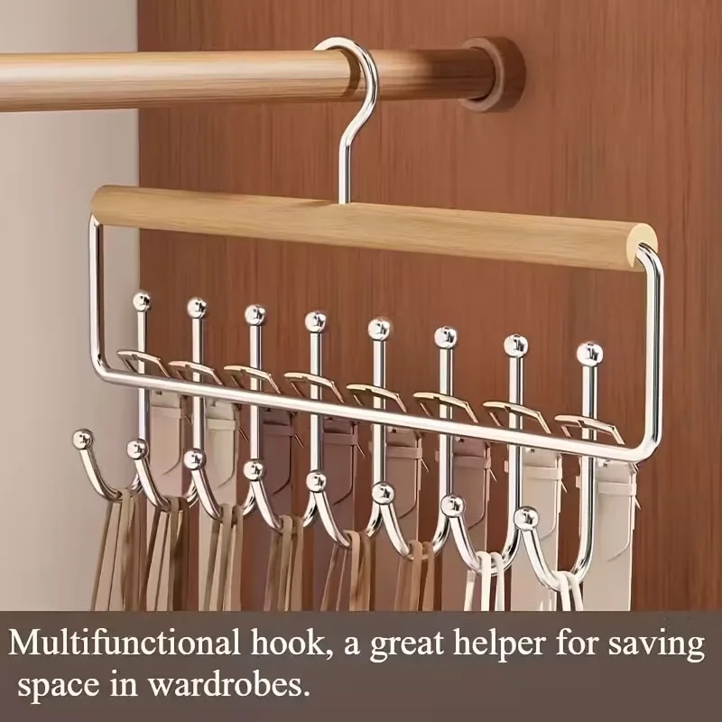 A Wall-Mounted Metal Coat Rack Storage Box with 8 Hooks - Perfect for Hats Towels, And Straps Storage for Bedrooms And Bathrooms