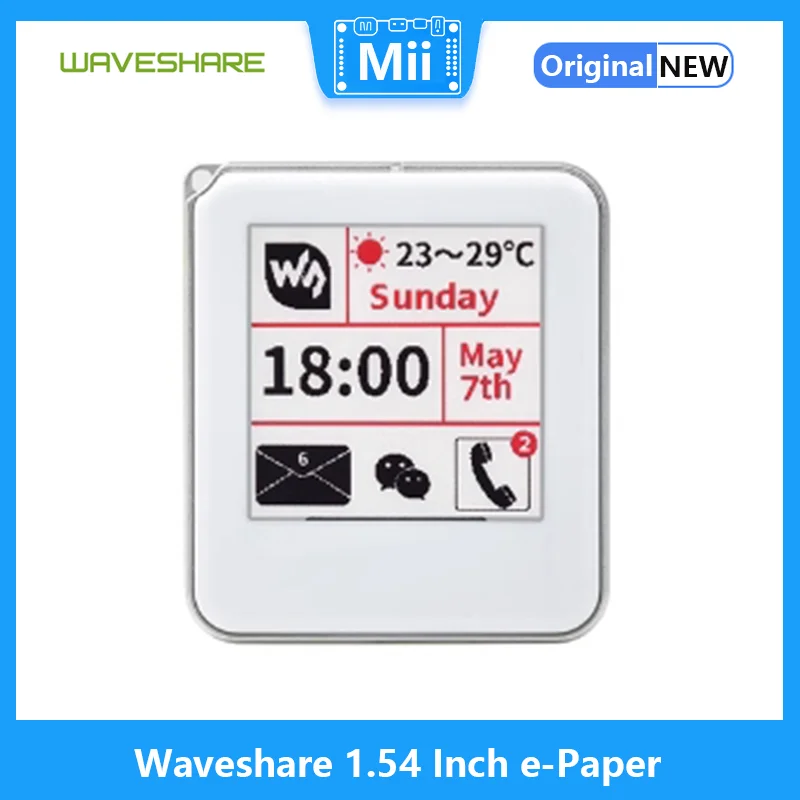 

Waveshare 1.54 Inch NFC-Powered e-Paper No Battery Wireless Powering & Data Transfer Red/Black/White Three-Color Displaying