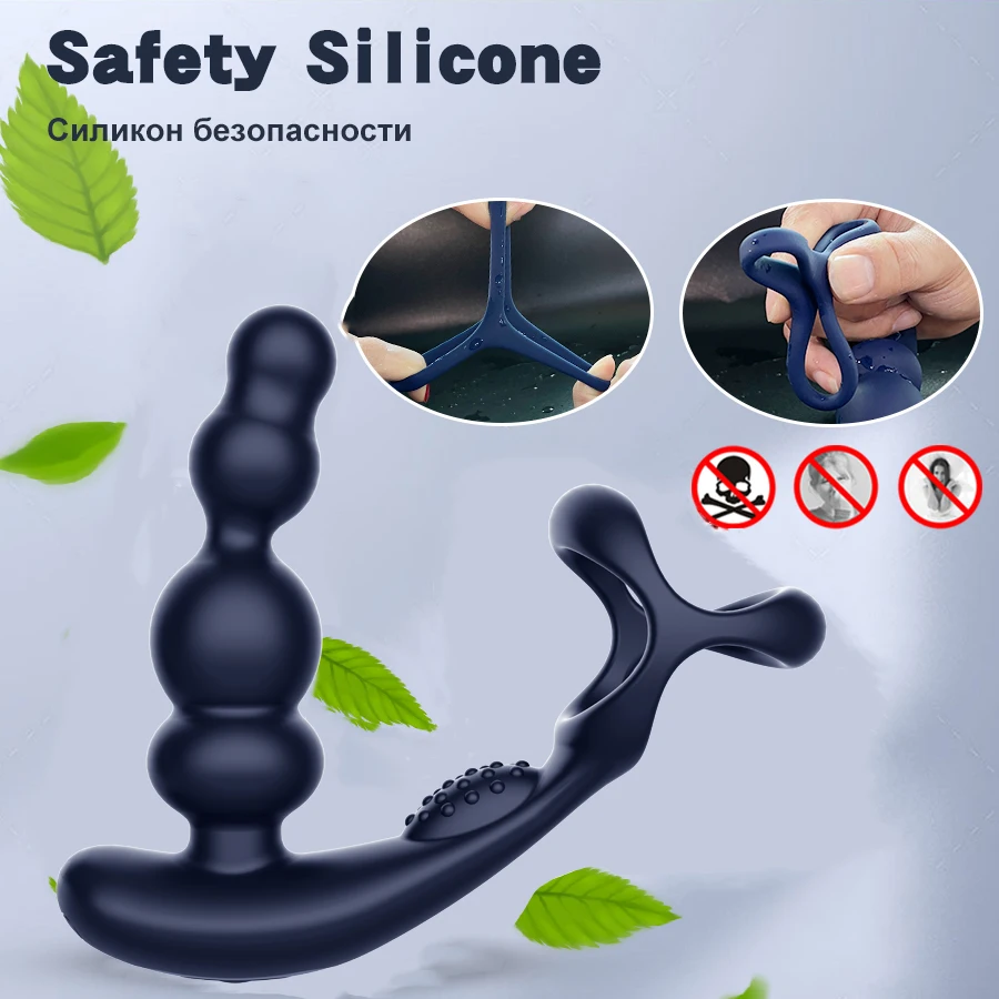 Remote Control Male Prostate Massager Vibrator 360°Rotate Toy Vibrator Ring Plugs Masturbator dildo Anal Butt Sex Plug Wearable