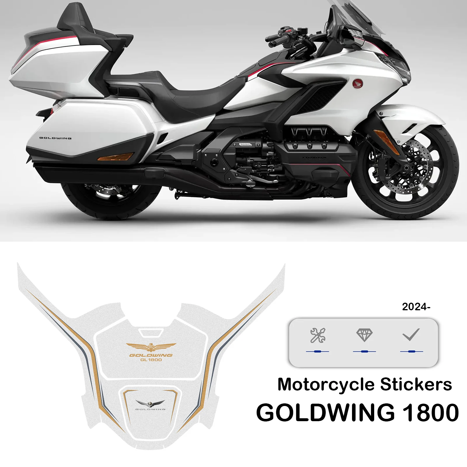 GL1800 Stickers For Honda Goldwing  Decals GL 1800 Gold Wing 2023 Sticker Decoration Tank Protection Kit PVC Accessories