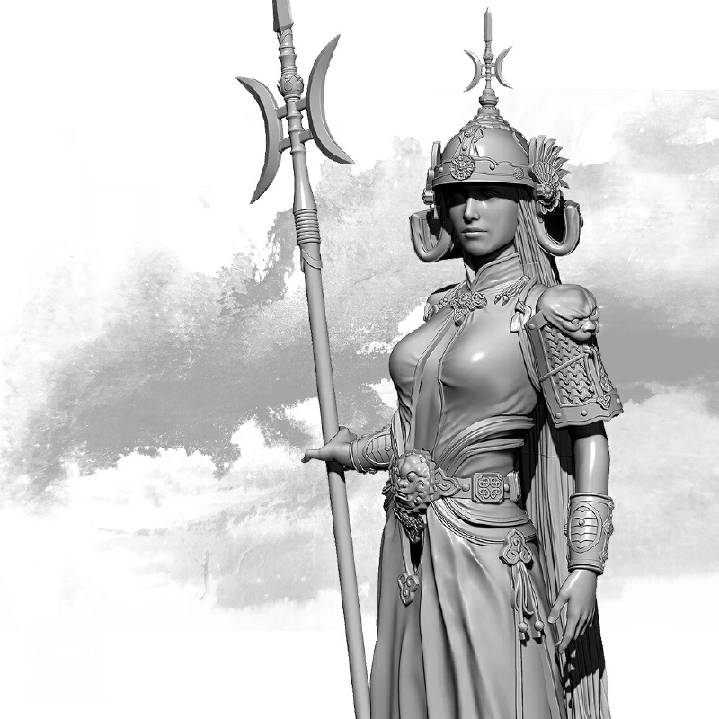 

1/24 Handsome Female General Resin Model Figure Gk Micro Miniature 3d Printed White Model Toy Unassembled And Unpainted Kit