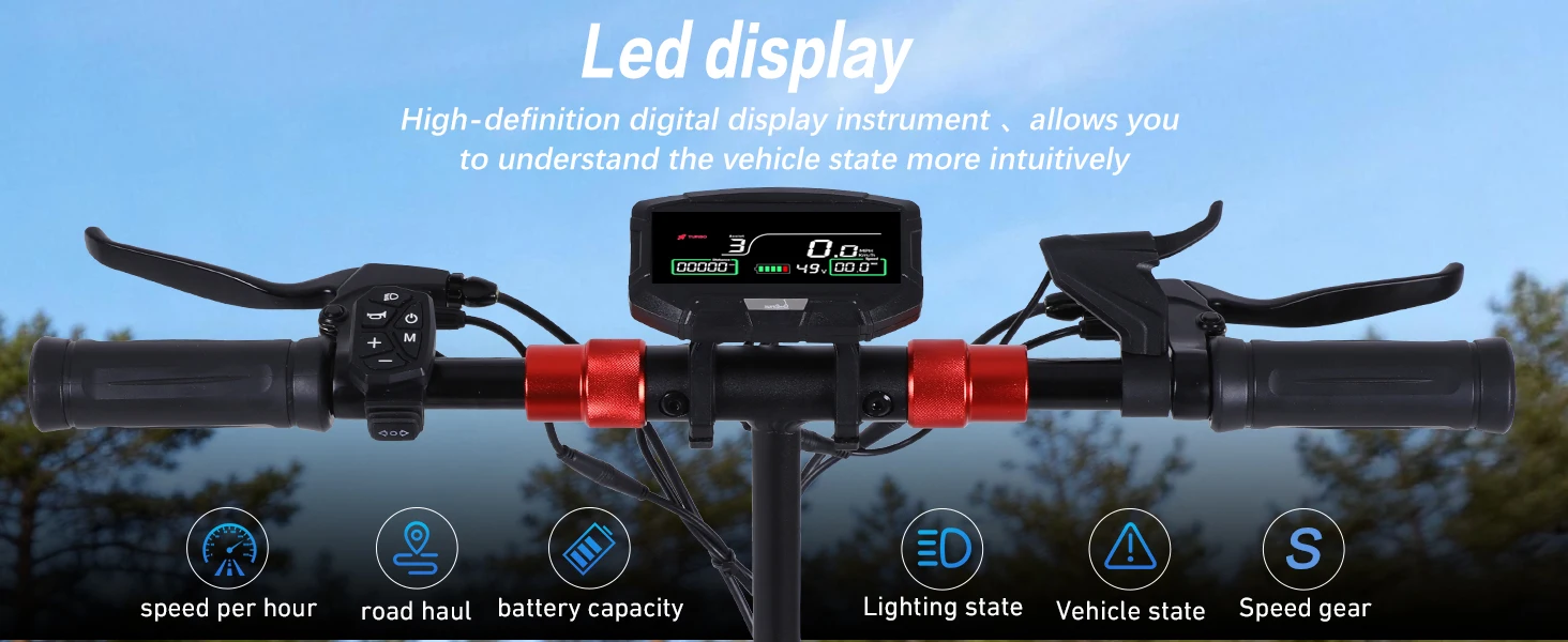 FREEBOY J11PLUS 1200W Off-Road E Scooter for Adults, 50-55KM/H Top Speed, 48V 15.6Ah Battery, 11-Inch Tubeless Tires, Dual Suspension, Dual Disc Brakes, Front & Rear LED Lights