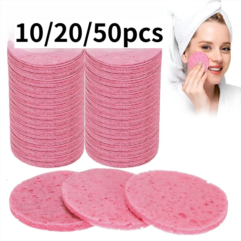 50/20PCSNatural Wood Pulp Sponge for Facial Washing, Foam Sponge for Facial Washing, Cosmetic Sponge for Facial Cleansing