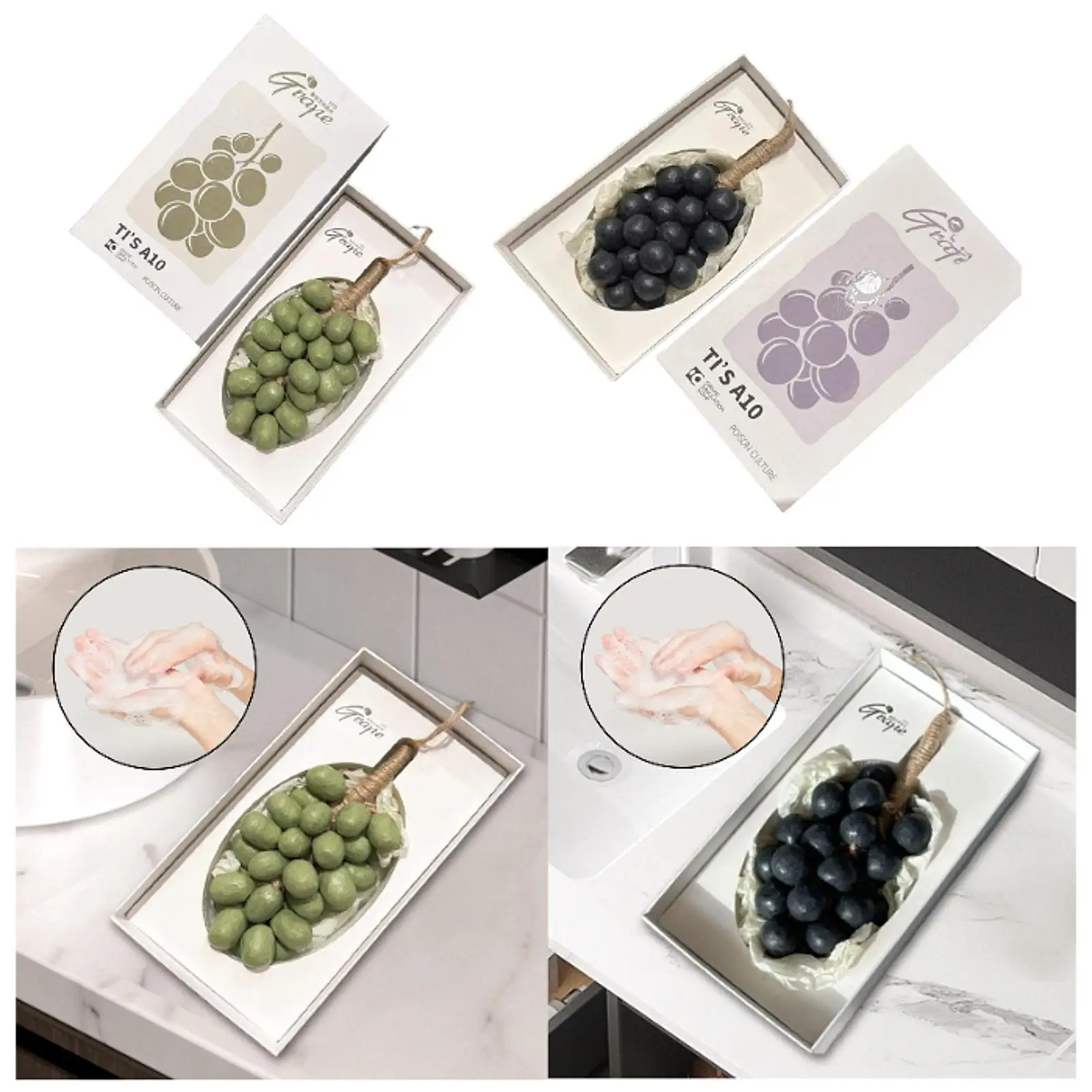 

Bunch of Grapes Soap Creative Birthday Gift Handmade Soap Hanging Decoration for Bathroom Friends Women Men Body Wash Wife