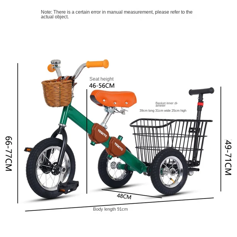 Triciclo a pedali per bambini, versione allargata 5-15 anni, bicicletta per bambini grandi, seggiolino auto per esercizi all\'aperto, sedile