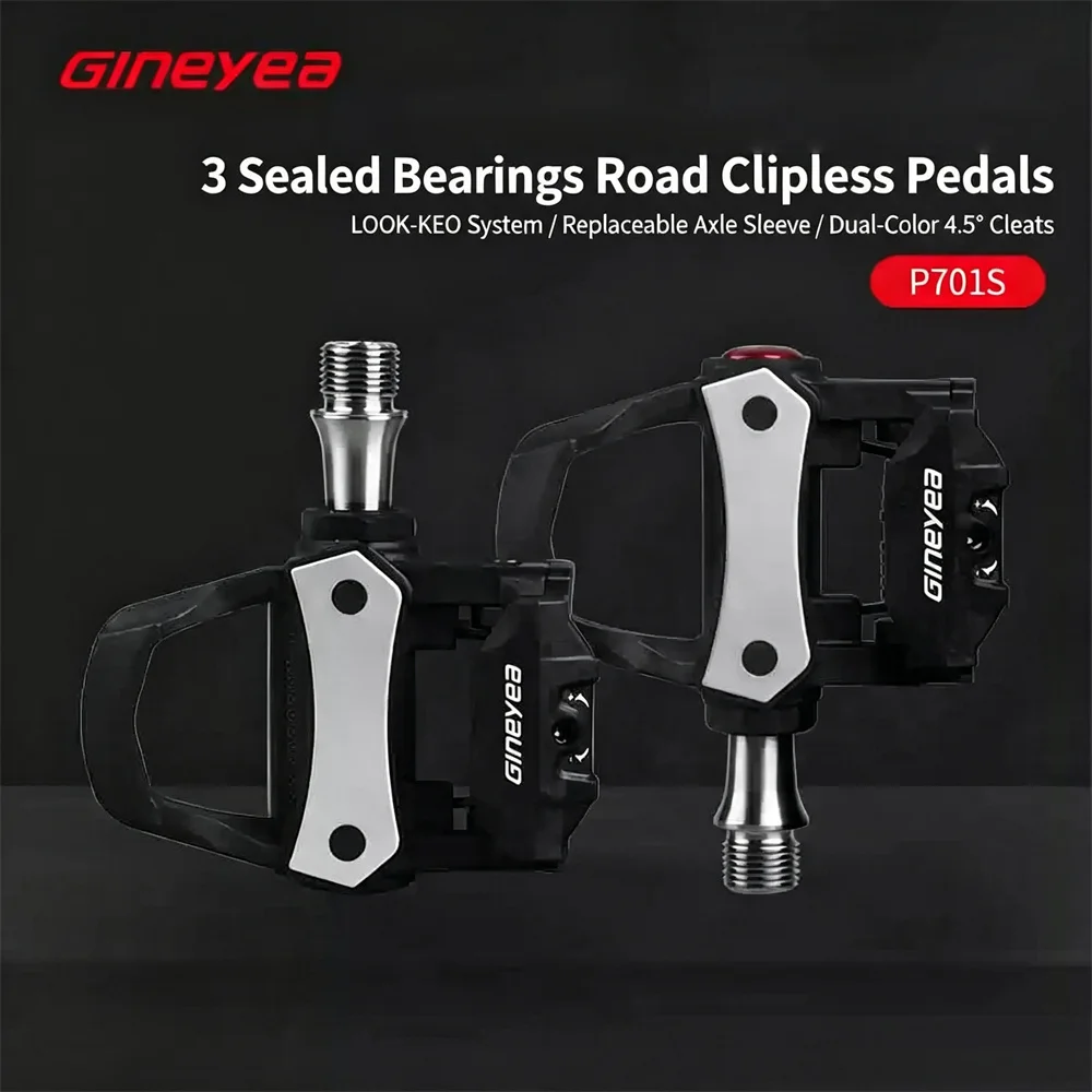 Look System Road Bike Pedals Carbon Fiber Ultra Light 3 Bearings Bicycle Clipless Pedals With Cleats