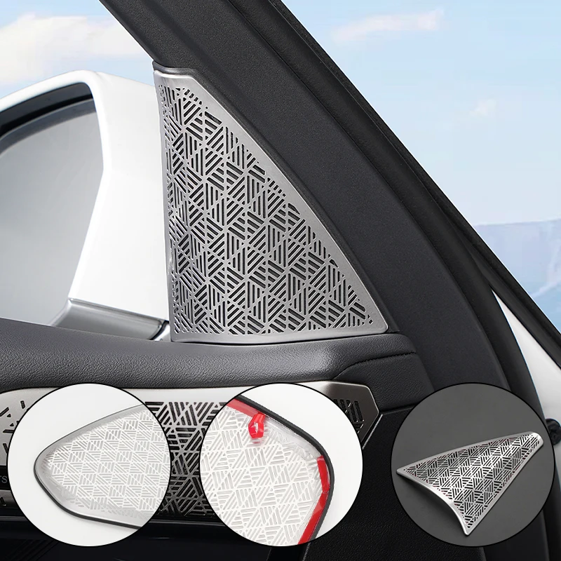 2pcs Car Audio Speaker Net Cover Stainless Steel Auto Loudspeaker Wire Grilles Frame Protect Accessory For BMW Series5 G60 2024