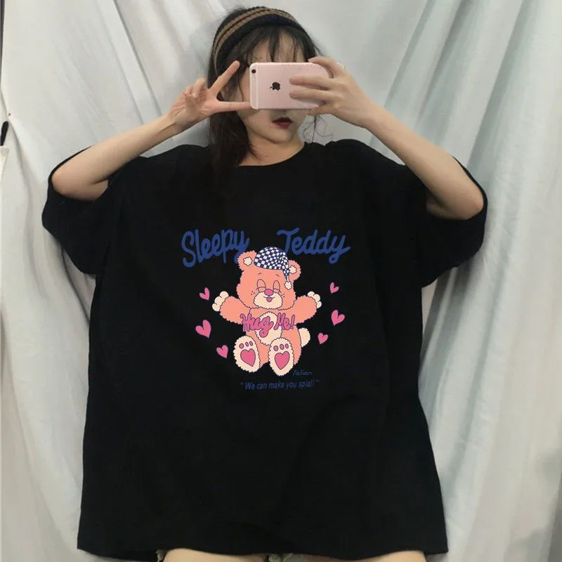 Miniso Mickey Mouse Large Size T Shirt Cartoon Cute Fat Girl Loose Comfortable Soft Home Dormitory Short Sleeve Tops Girl Gifts