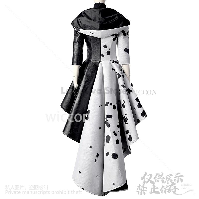 Anime Film Hond Koningin Zwart Wit Duivel Koningin Cosplay Kostuum Halloween Outfit Mantel Pak Voor Volwassen Vrouwen Lolita Jas Halve Pruiken