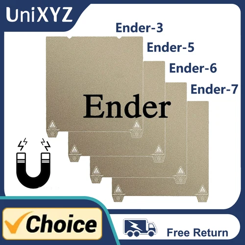 Imagen 1 del producto Placa de construcción PEI de doble cara mejorada para Ender-3 S1 V3 Max Pro Neo Plus Ender-5 Ender-6 Ender-7 hoja de acero de cama calentada magnética