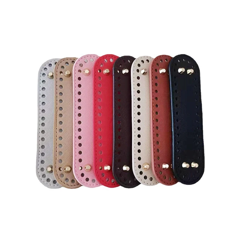 1PC Bag Components Long Bottom For Knitted Bag PU Leather Base Handmade With Holes DIY Crochet Accessories