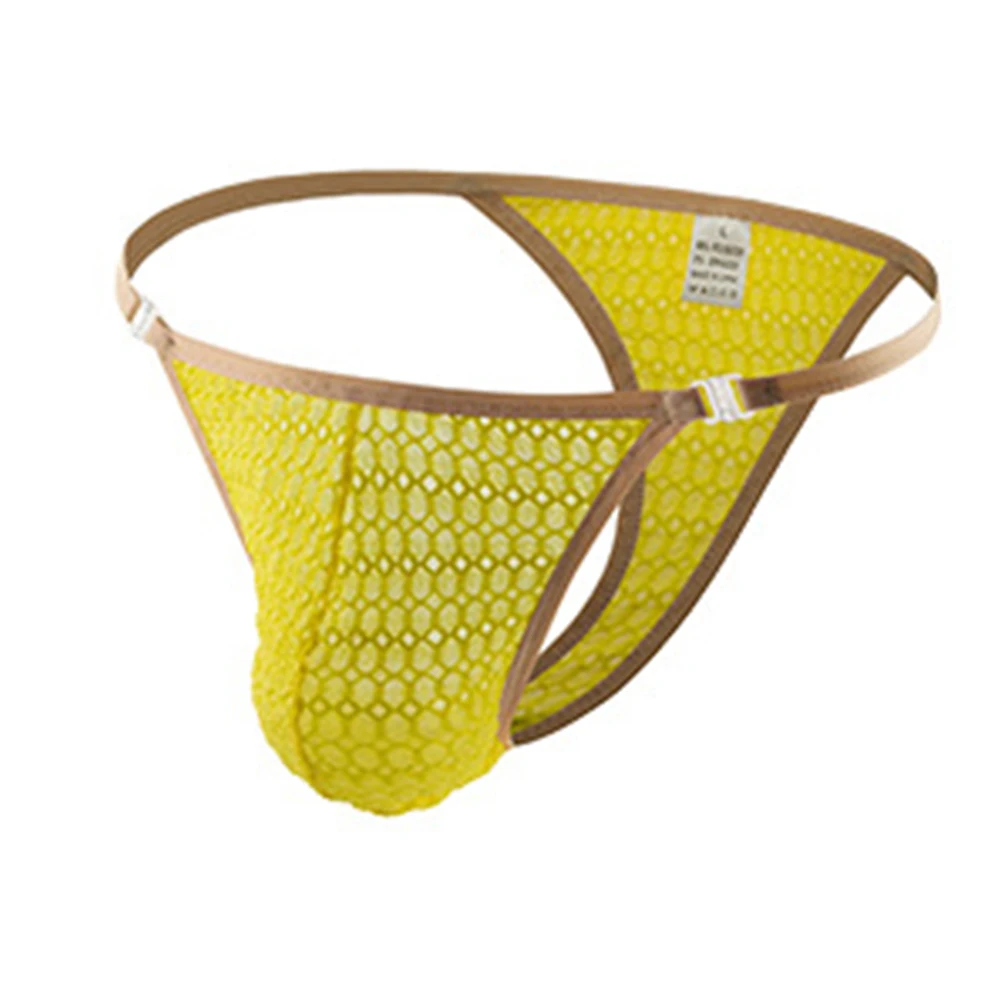 

Men's Sexy Lace Hollow Thong Underwear Low Waist Pouch T-Back Briefs Quick Dry Underpants Elastic Knickers Lingerie