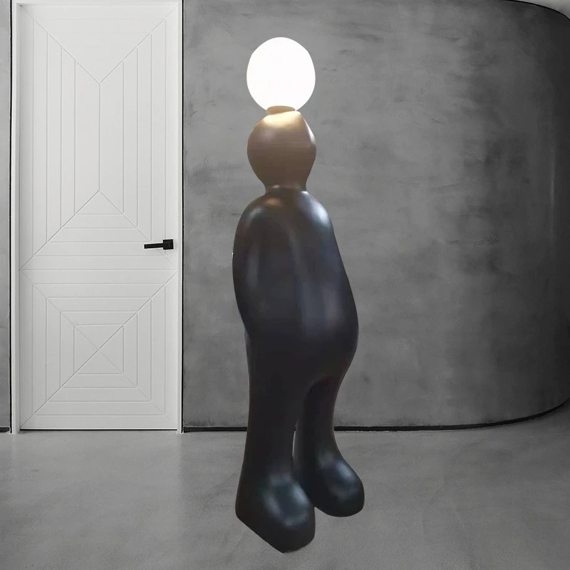 Welcome figure sculpture floor lamp, abstract humanoid home furnishing exhibition hall sales  soft decoration art