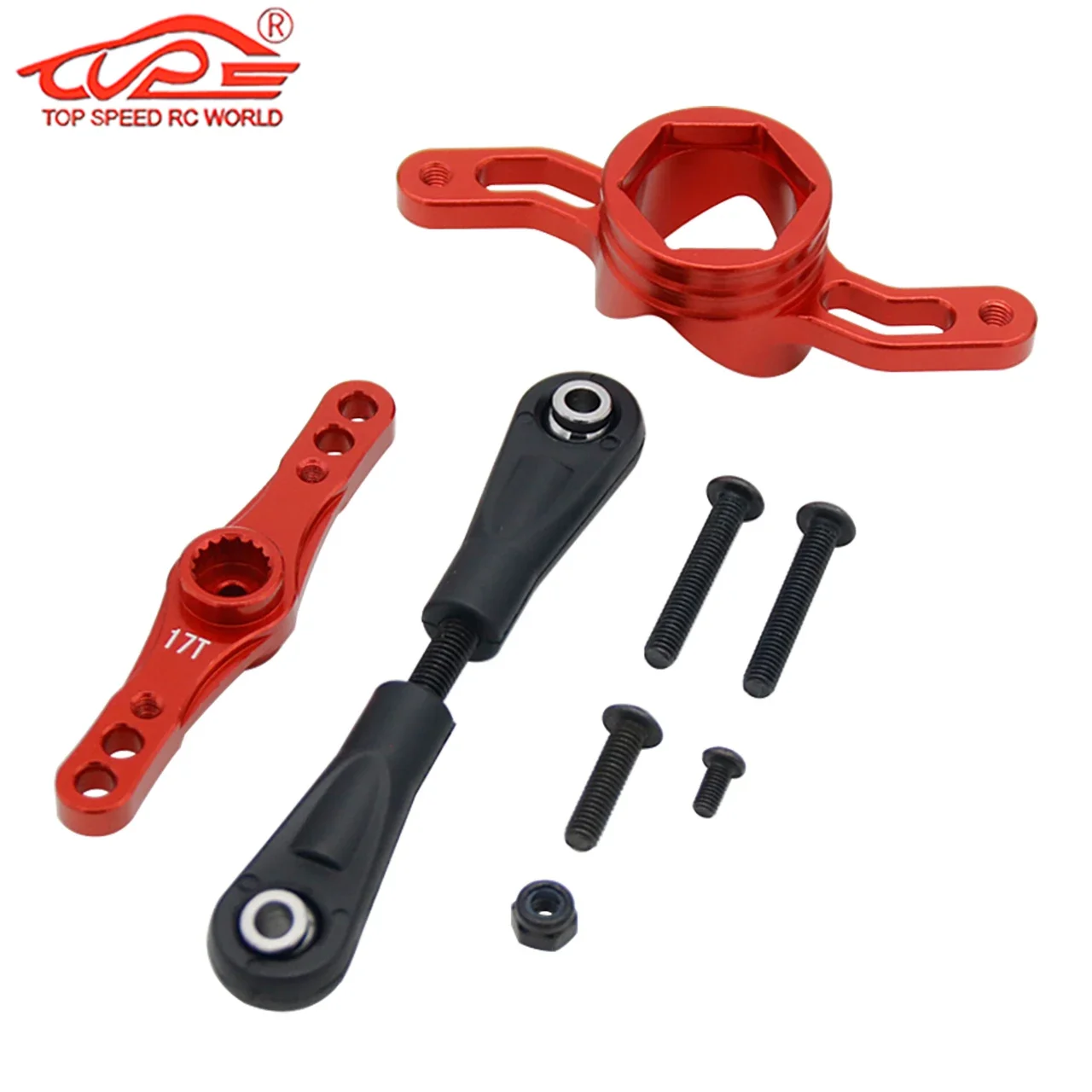 Upgrade CNC Metal Steering Arm Seat Kit (double-sided Rocker Arm 15T/17T) for 1/5 Rc Car LOSI 5IVE-T Rofun Rovan LT KM X2 Parts