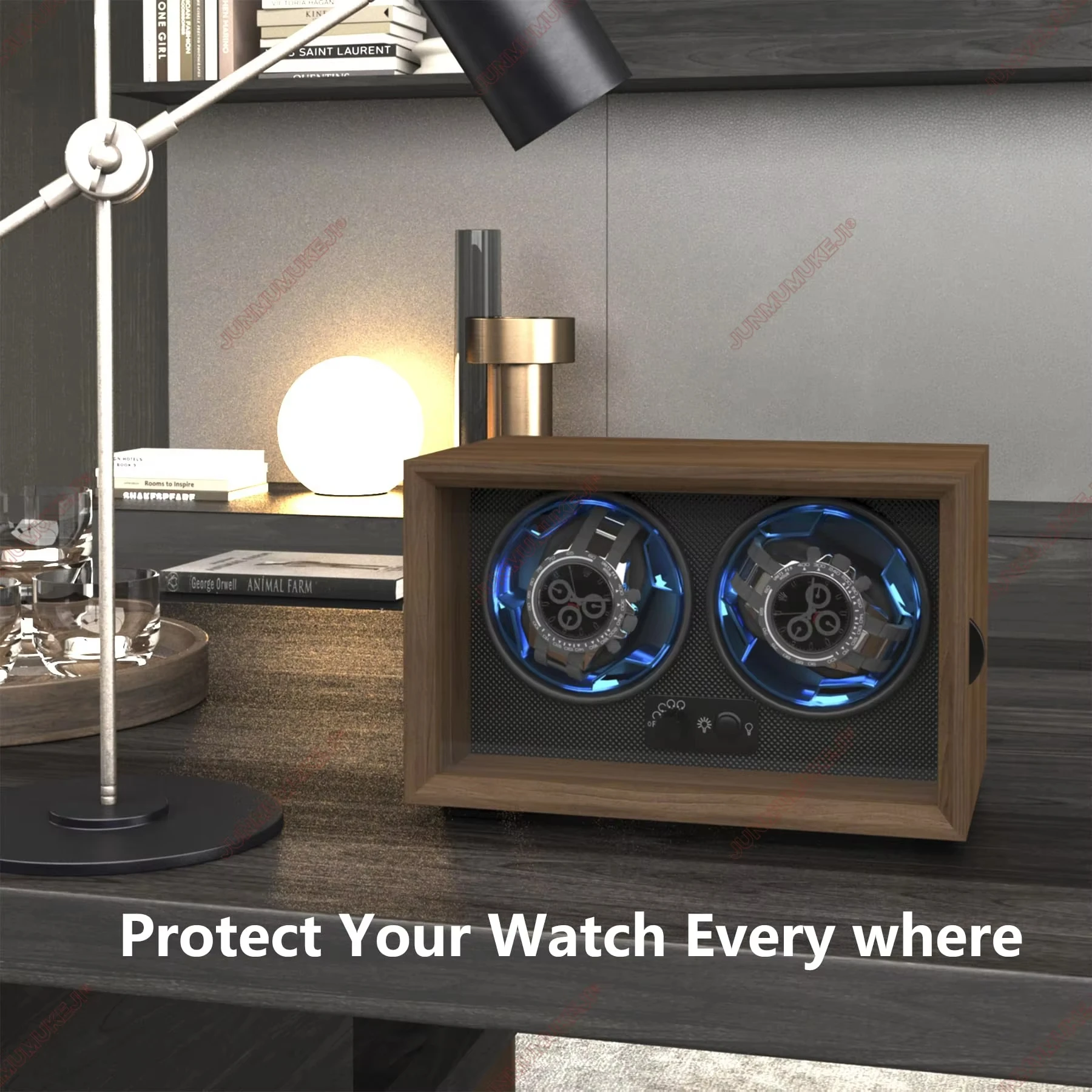 Watch Winder Usb Powered for Automatic Watches Mechanical Watches Rotator Holder Wood Case Winding Cabinet Storage Display Boxes image 6