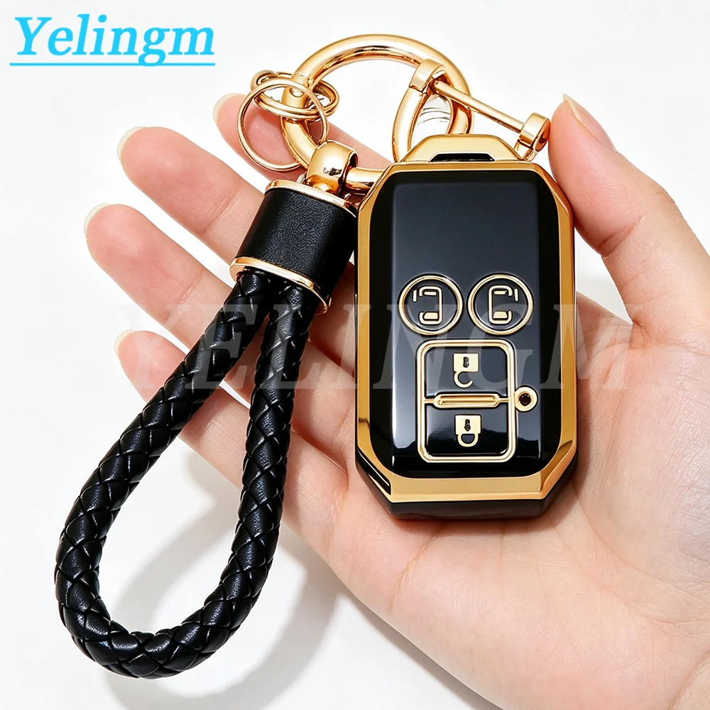 4 Buttons Car Key Case for Suzuki Spacia MK53S Jimny Sierra Swift Wagon Interior Accessories Car Remote Key Cover Case Keychain