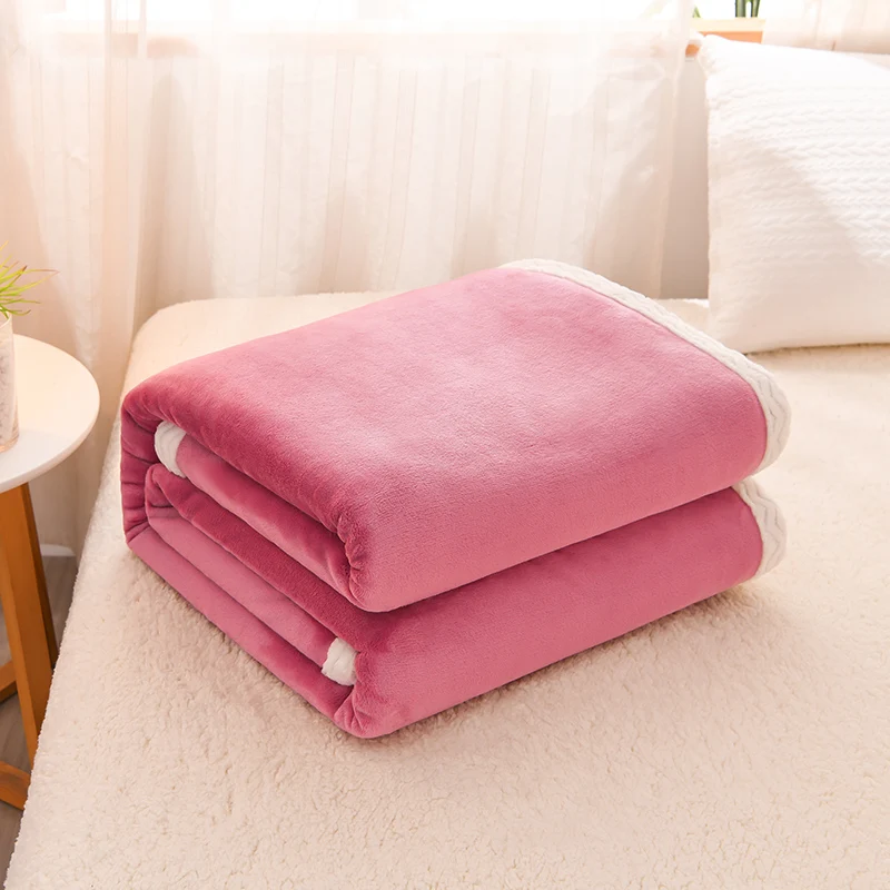 Solid colored mink fur warm blanket, suitable for sleepers, the first choice for Halloween, Christmas and birthday gifts