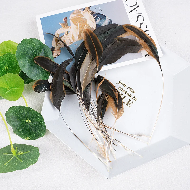 Wholesale Torn Black Tail Feathers Clothing Head Accessories Accessories Crafts Pendant Materials DIY Handmade Decorations