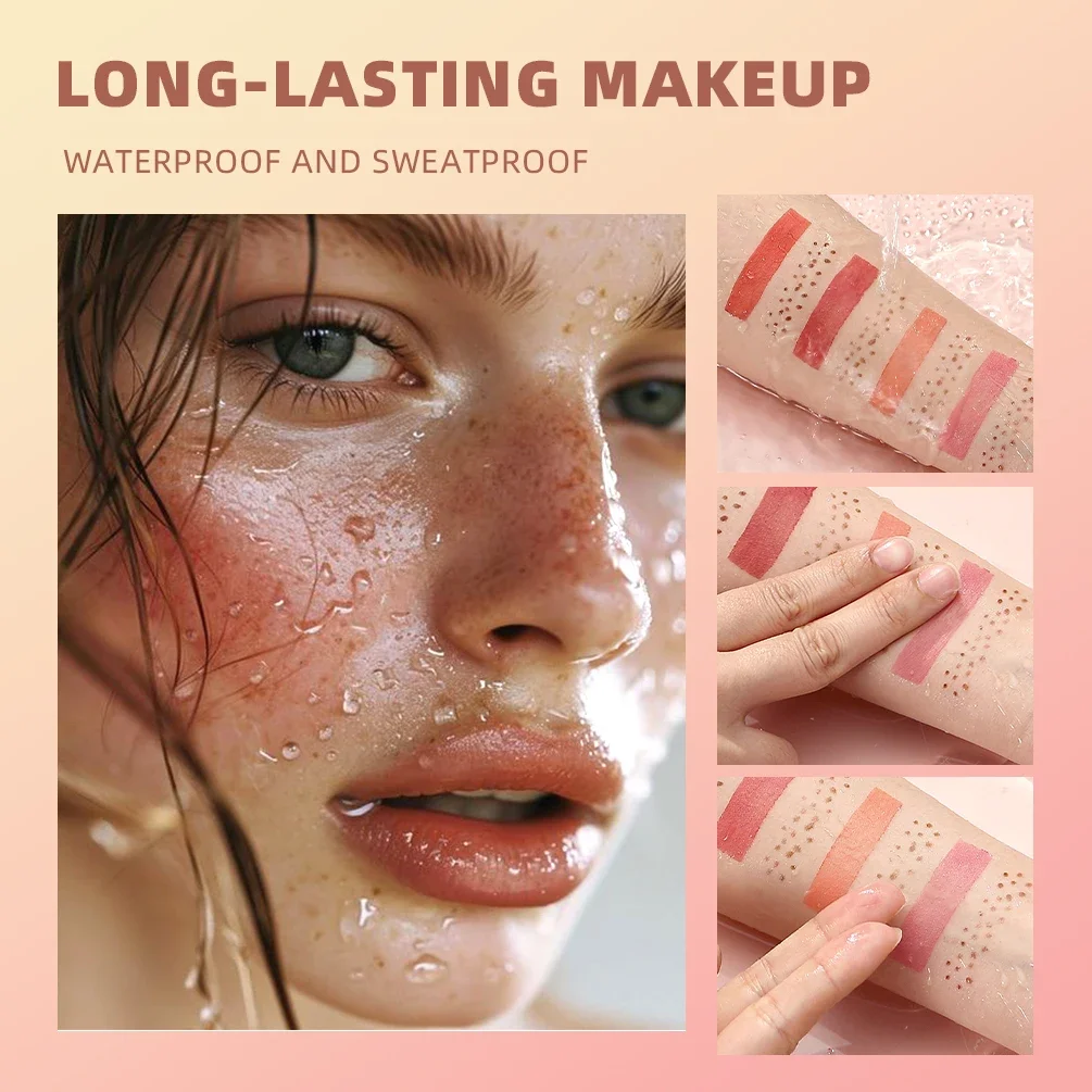 QIBEST Double Ended Natural Simulation Freckles Stamp Pen Liquid Blush 2 In 1 Stick Waterproof Lifelike Fake Freckles Pen Makeup