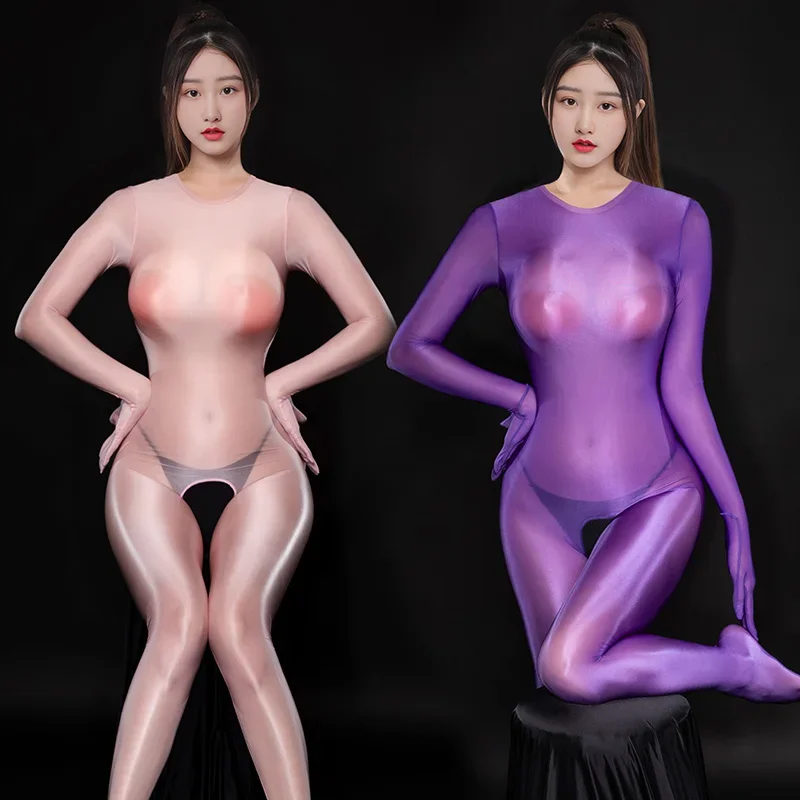 女性のためのセクシーな光沢のあるオイルボディ,オープンクロッチタイツ,キャットスーツ,光沢のあるレオタード,エロティックなランジェリー,セックスポルノ,ロールプレイングスーツ,SMセックス