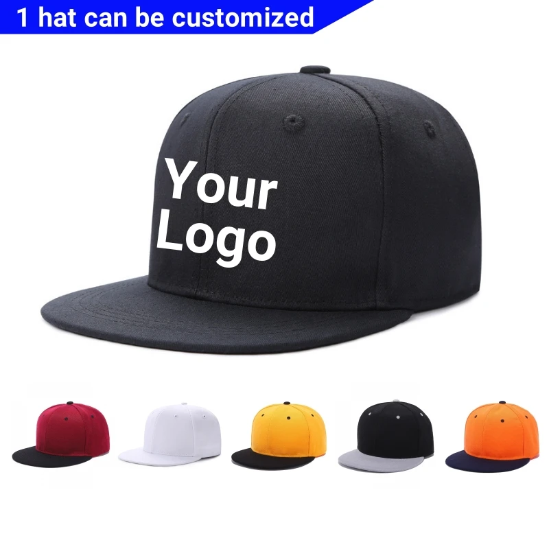 Custom Logo Snapback Cap Team Embroidery Monogram Personalized Logo Men Women Gorras Hip Hop Bone DIY Snapback Hat