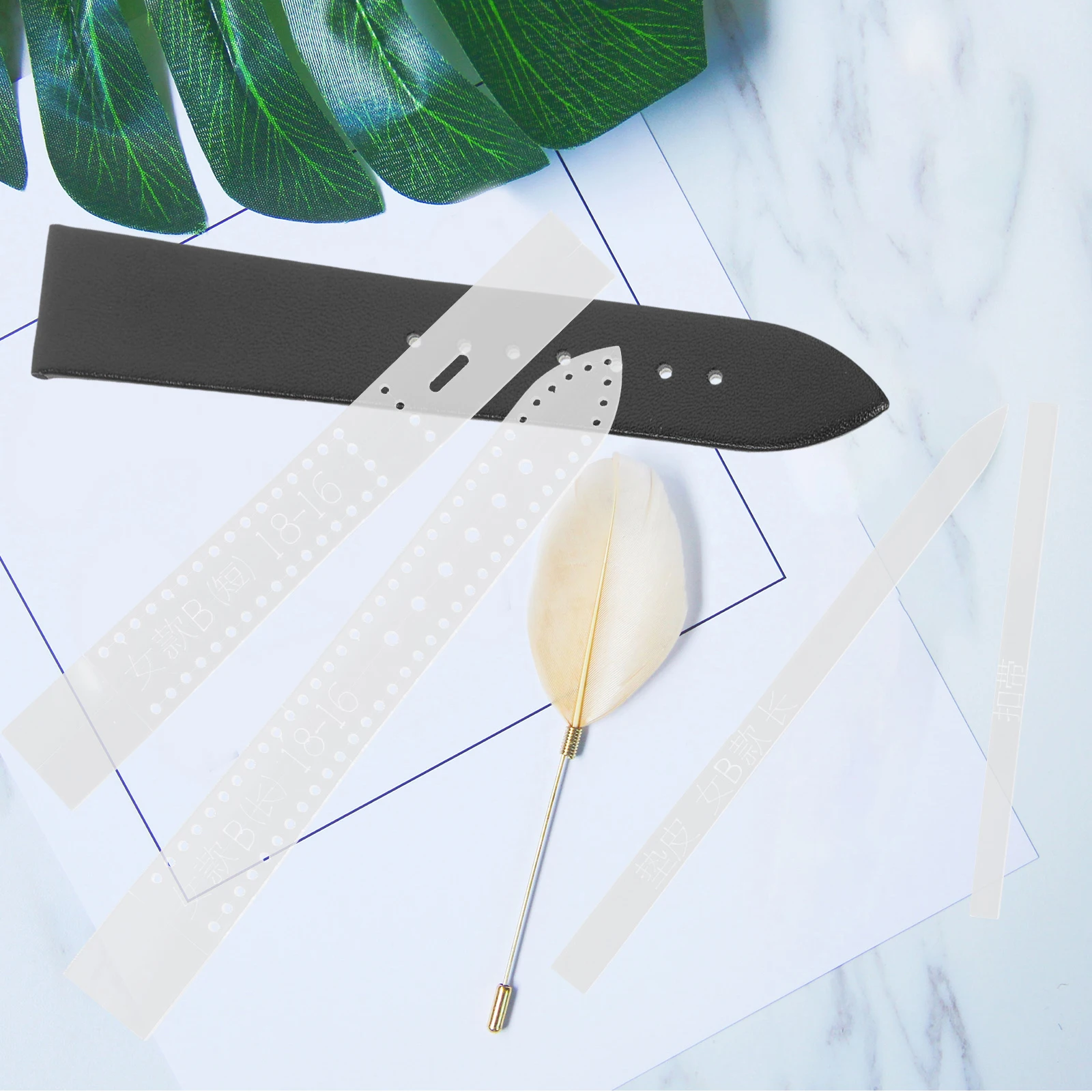 

8 pcs Watch Strap Stencil Acrylic Clear Craft DIY Template for Men Women Band Making Tool Durable Convenient Design