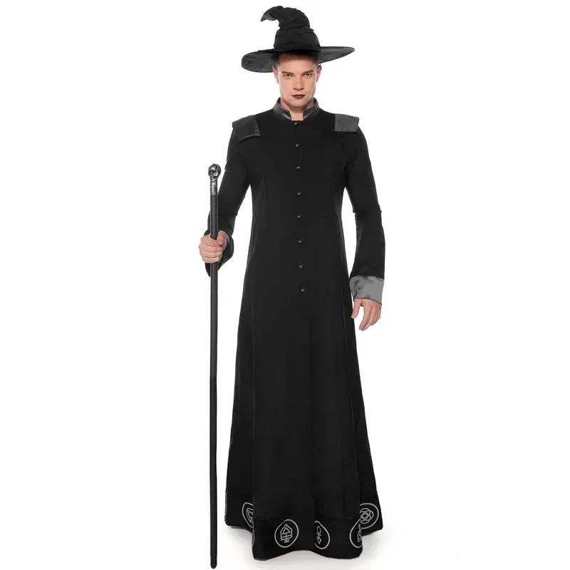 Halloween carnaval fête homme Christ magicien sorcier Cosplay Costume médiéval prêtre parrain déguisement