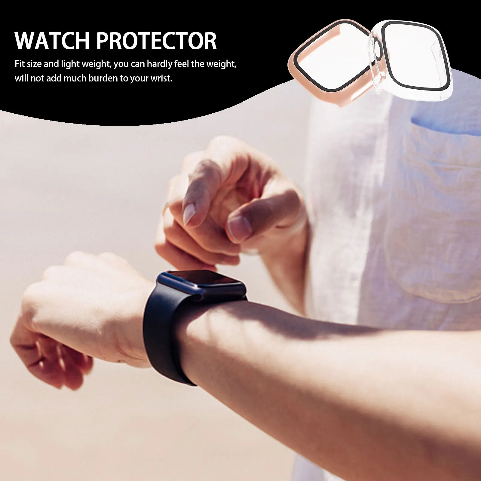 

2Pcs Watch Protector Case Pc Cover Scratch Proof Easy Install Remove Smartwatch Cover Full Edge Protection for X5