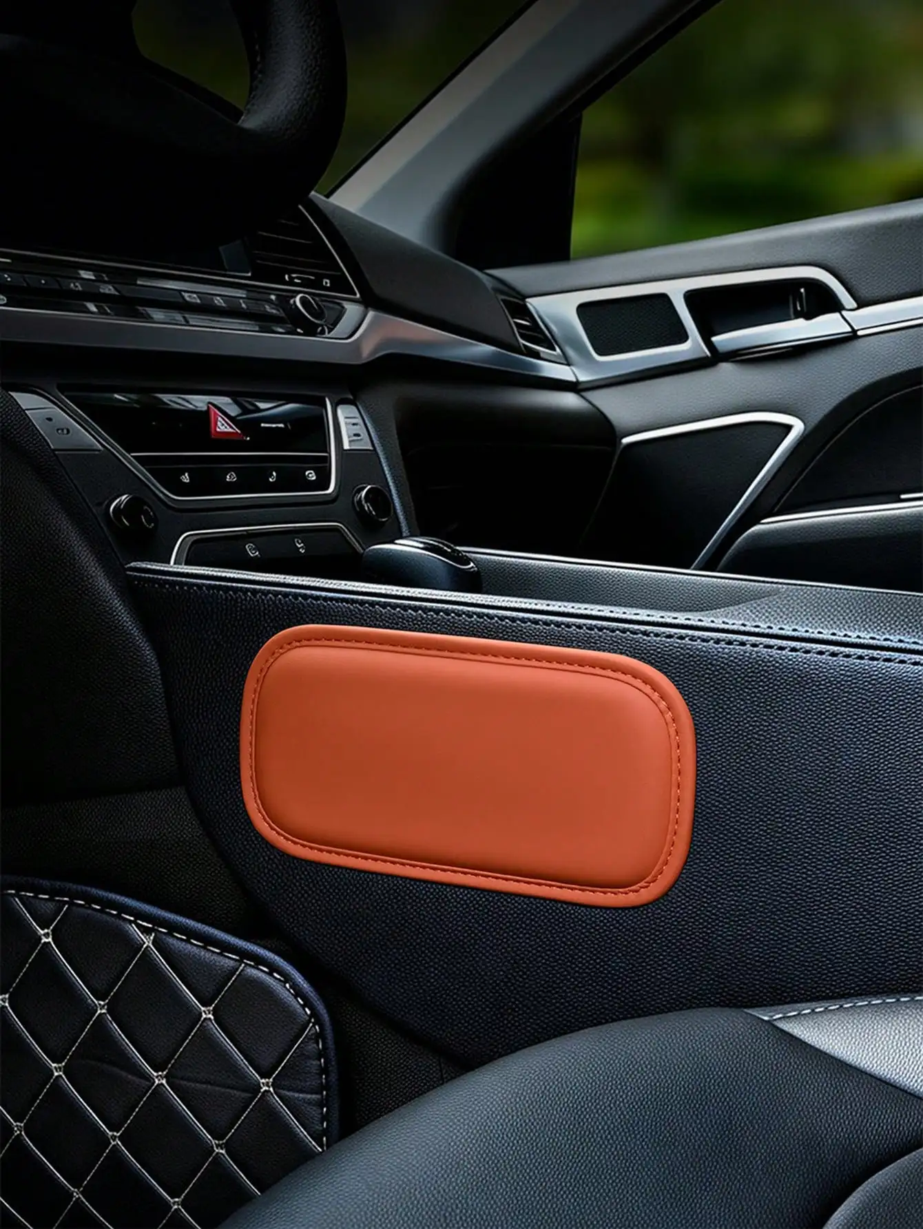Car Armrest Pad Memory Foam Elbow Knee Support Cushion Leather Adhesive Door Center Console Protector for Most Cars