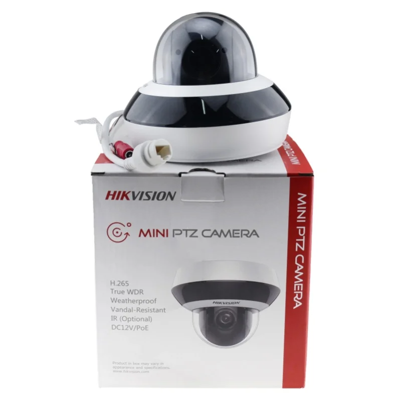 Hikvision 4MP PTZ DS-2DE2A404IWG1-E 4-fach optischer Zoom IR Mini-Acusense-PoE-Überwachungskamera für den Außenbereich mit integriertem Mikrofon und Videoüberwachung