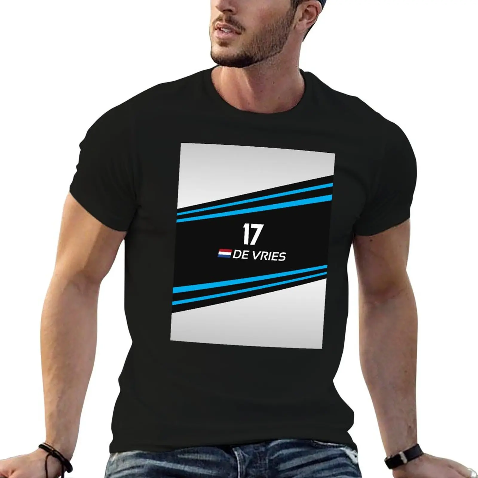 Formula E 202122 - 17 de Vries T-Shirt for a boy vintage clothes essential t shirt Men's t shirts