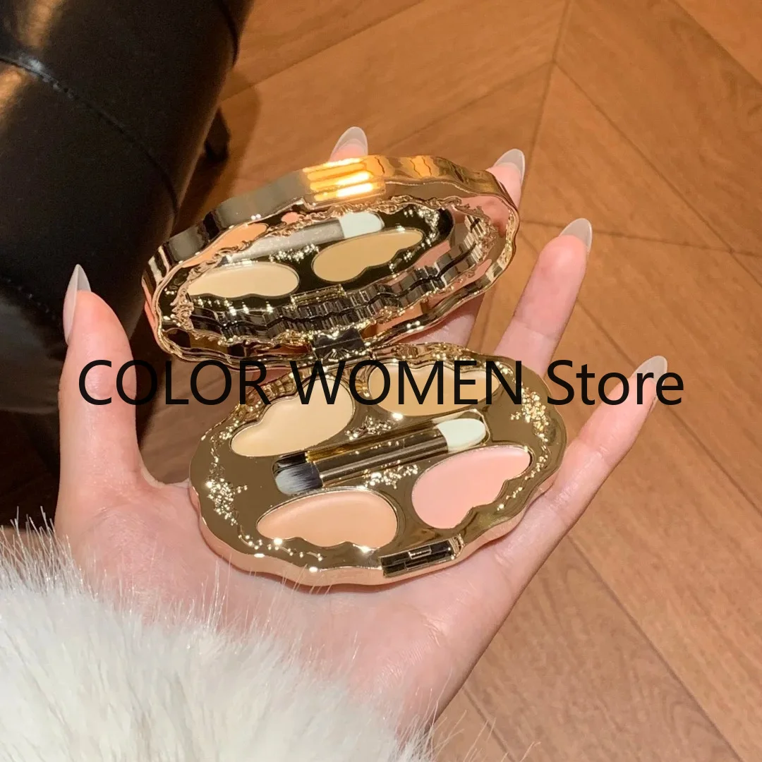 Cheerflor 4-Color Concealer Palette Color-Correct Brighten,Covers Dark Circles & Spots,Flawless Skin in One Palette Base Facial