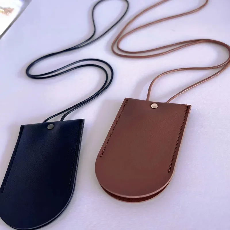 Korean leather rope pull-out multi-purpose bag 2024 new mini fashionable cowhide key bag premium temperament pendant