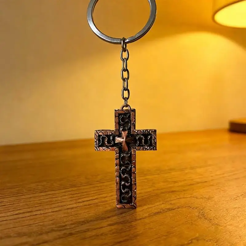 A52E Elegant Crosses Holder With Secret Storage Space Great For Keys Wallets And Backpacks Alloy Construction