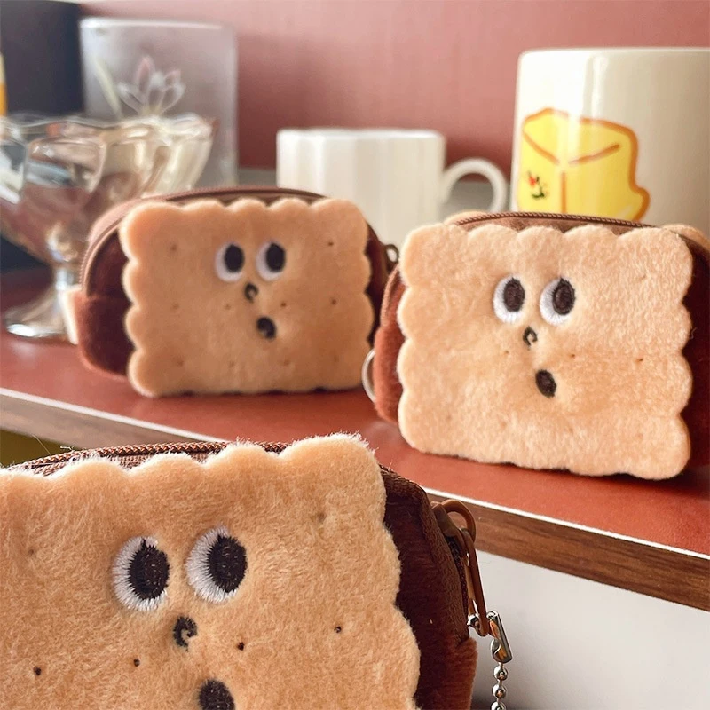 Adorabile biscotto portachiavi in peluche portamonete per bambini simpatico zaino accessorio peluche bambola regalo