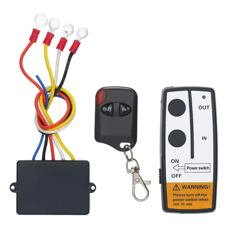 

Handset Switch Controller Receiver Kit Wireless Winch Remote Control Kit 315MHZ 50Ft Winch Control System ATV Accessory