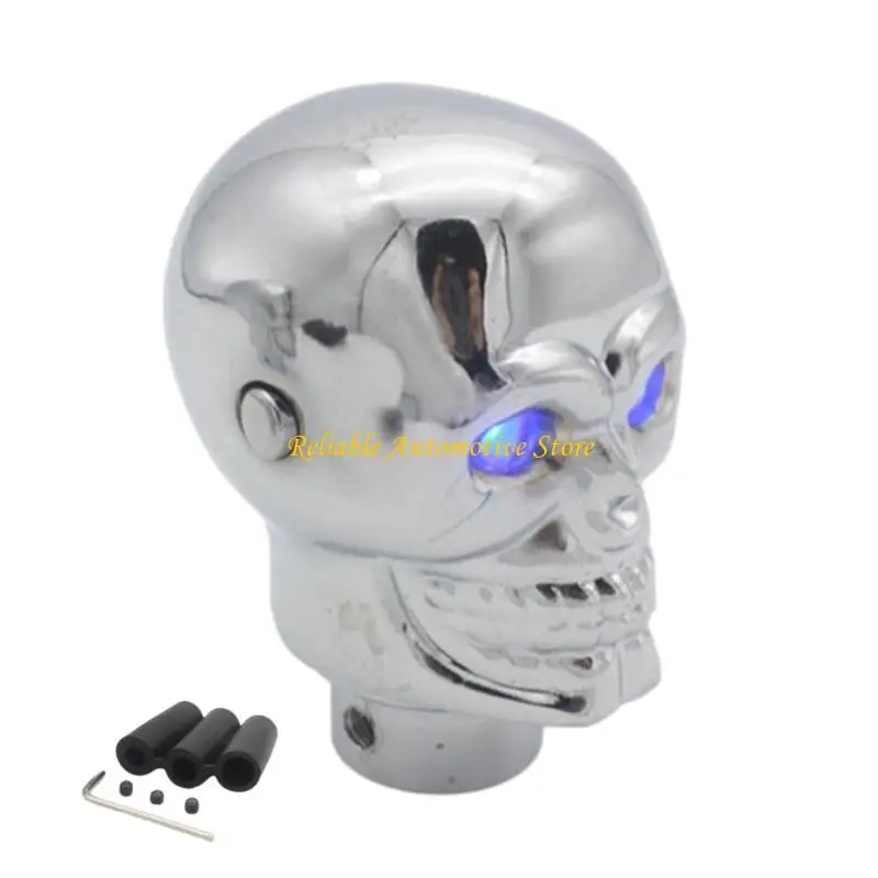 M68B Skull Head Manual Gear Shifts Knob Shifts Lever Novelty Decoration with LED Lighting for Automotive Interior Enhancement