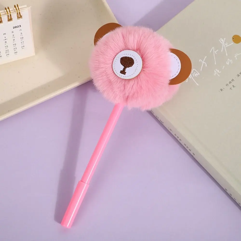 

Writing Smoothly Plush Ball Bear Gel Pen Kawaii Writing Quick Dry Pompom Gel Pen Drawing Bear Ballpoint Pen Stationery