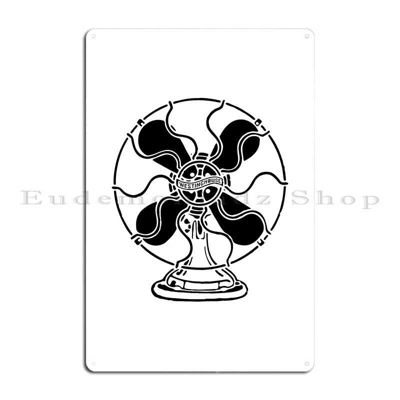 1910 S Westinghouse Fan Graphic Black Metal Plaque Retro Garage Designing Customize Printing Tin Sign Poster