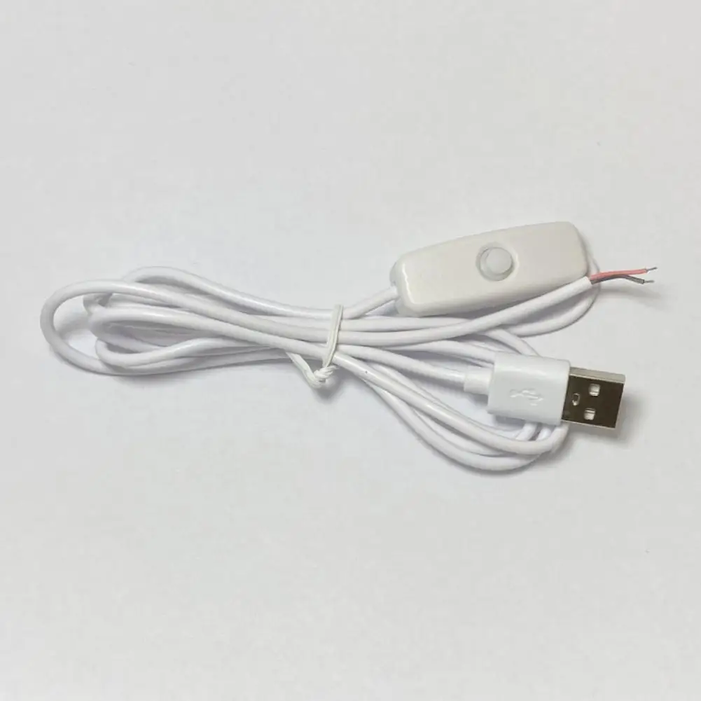 Útil lámpara LED Cable de alimentación conmutada Plug Play Cable de alimentación conmutada botón de lámpara LED Cable de alimentación para ventilador de refrigeración USB