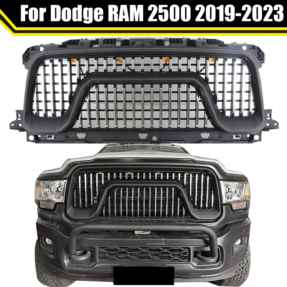 

Car Exterior Accessories Racing Grills Chrome Grille With Light For Dodge RAM 2500 2019-2023 Front Bumper Grilles Grill Grid