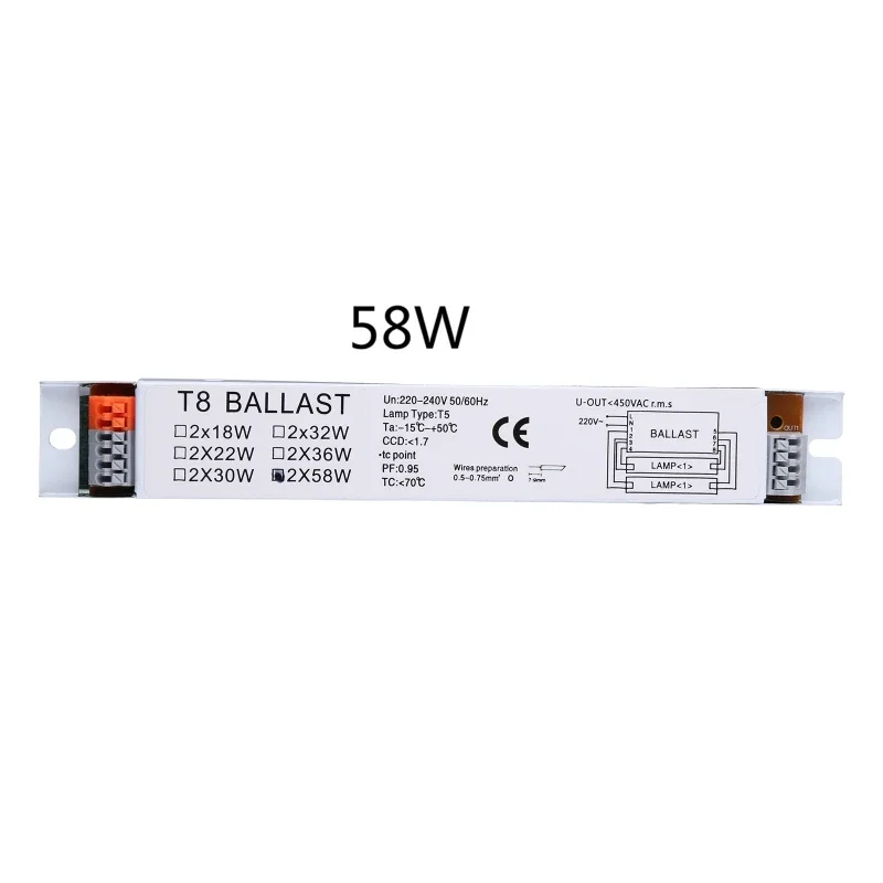 220-240V AC 2x18W/2x30W/2x58W/2x36W/1x36W Wide Voltage T8 Electronic Ballast Fluorescent Lamp Ballasts Drop Shipping